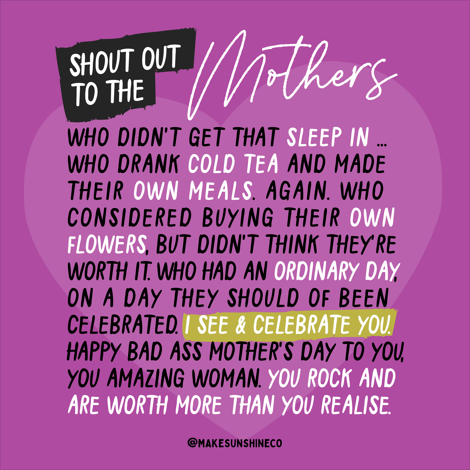 To all the mothers